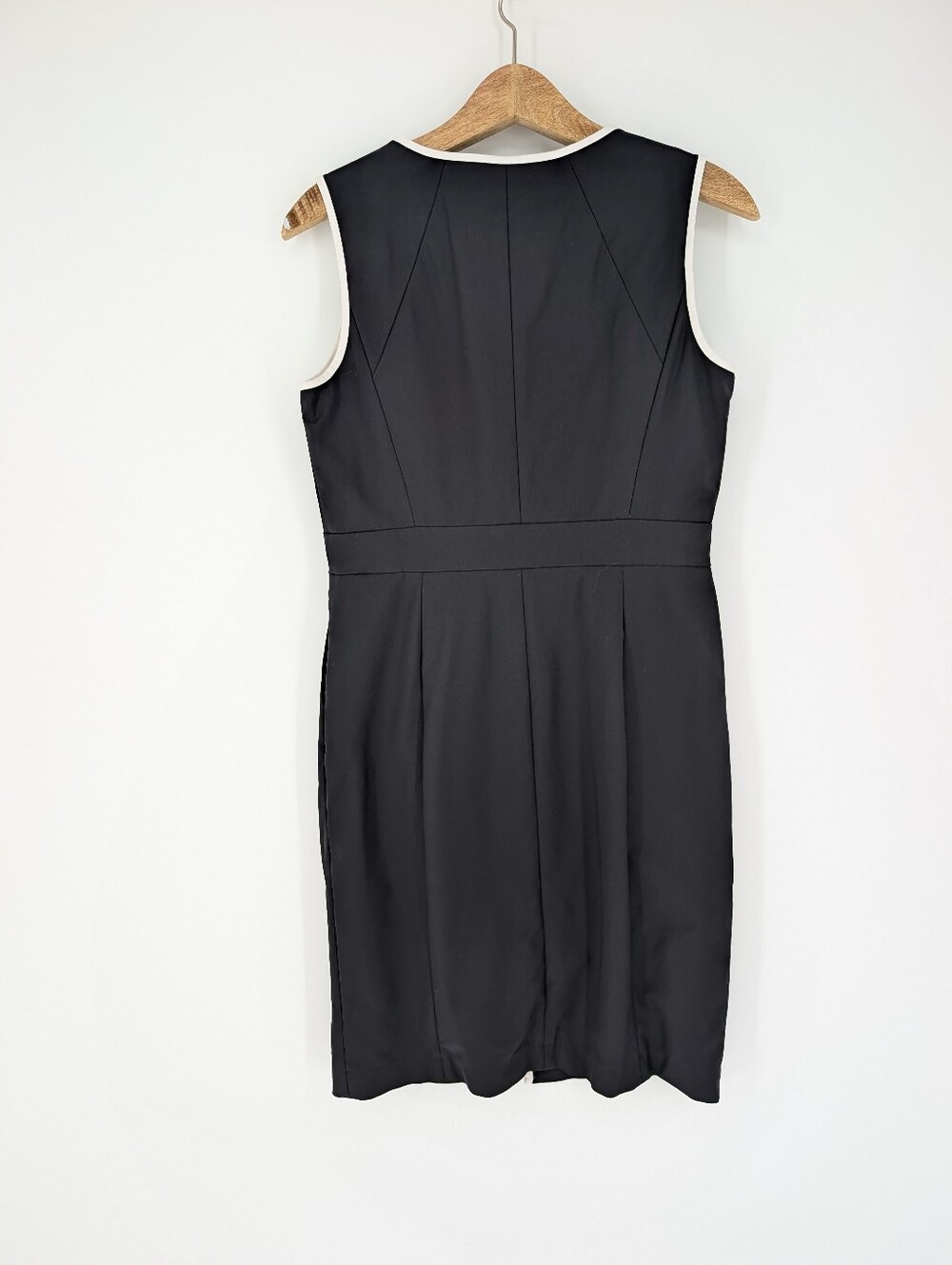 LAFAYETTE 148 New York Sleeveless Zip Front Sheath Dress Black White 8 Office - Picture 4 of 6